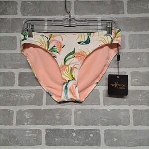 NIPTUCK Women's  Swim Bikini Bottom‎ Green Pink  Tropical NEW Size 8 Vacations